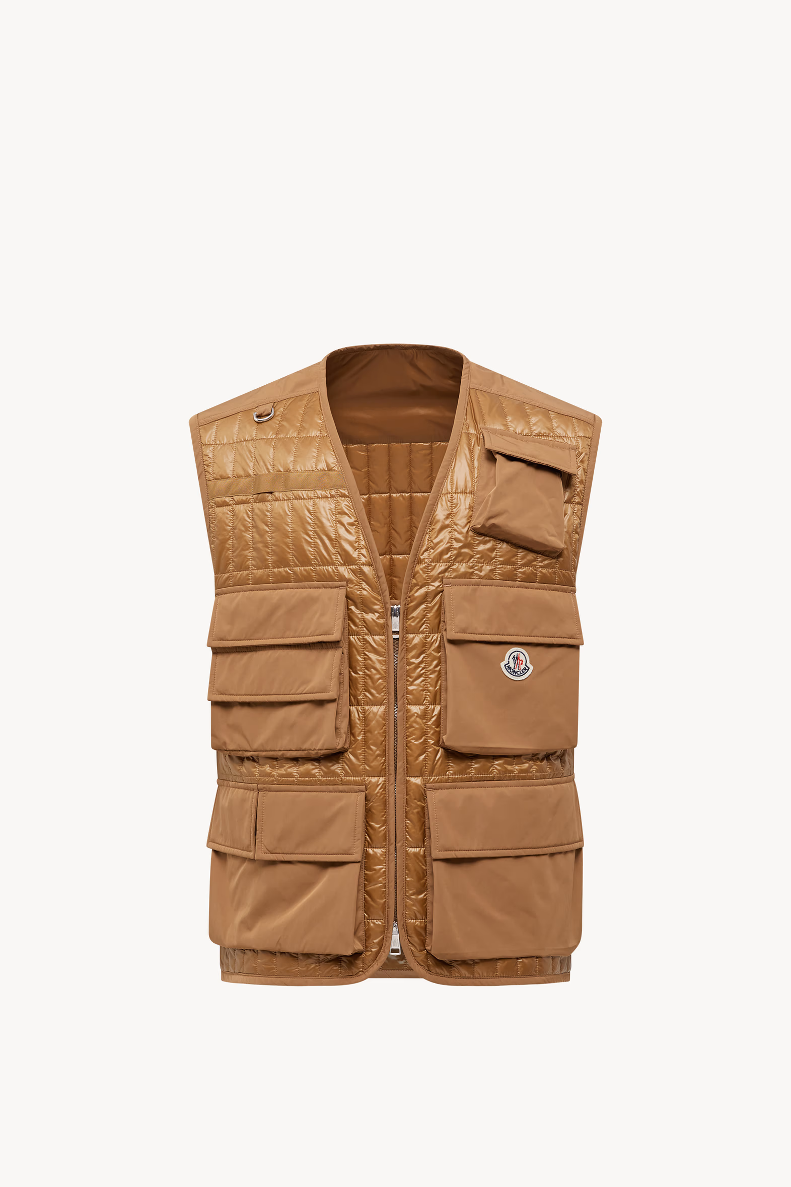 Ytise Vertical-Quilted Padded Vest Men Camel Beige Moncler 2